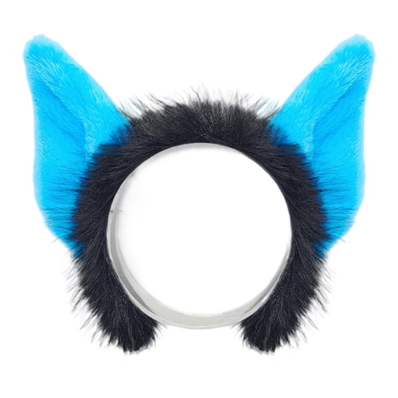 Dark Devil Horn Headband and Tail Set Cosplay Blue B 1pc