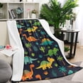thumbnail image 1 of Dark Dinosaur Cactus Pattern Blanket,Comfortable Soft Lamb Wool Throw Blanket,All Season,Warm Lightweight Blankets for Sofa Bed Couch Living Room Chair,40"x50", 1 of 4