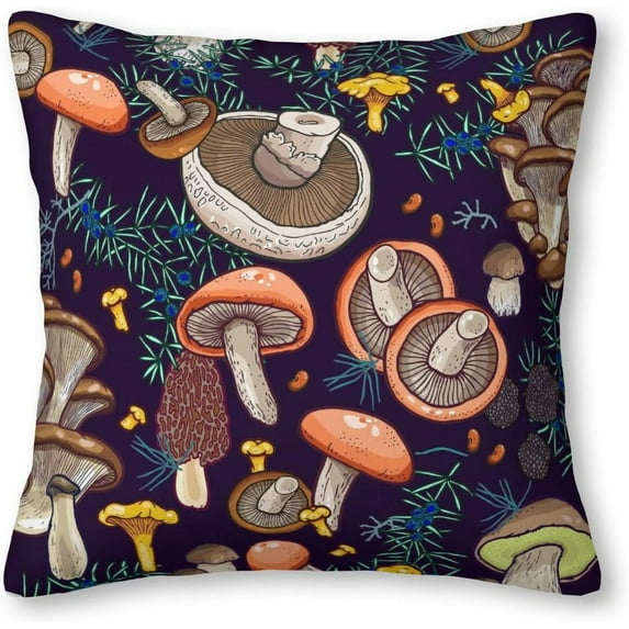 Dark Dream Forest Velvet Throw Pillow Covers Sofa Pillowcase Car Square Throw Pillowcases Home Decoration 18x18Inch