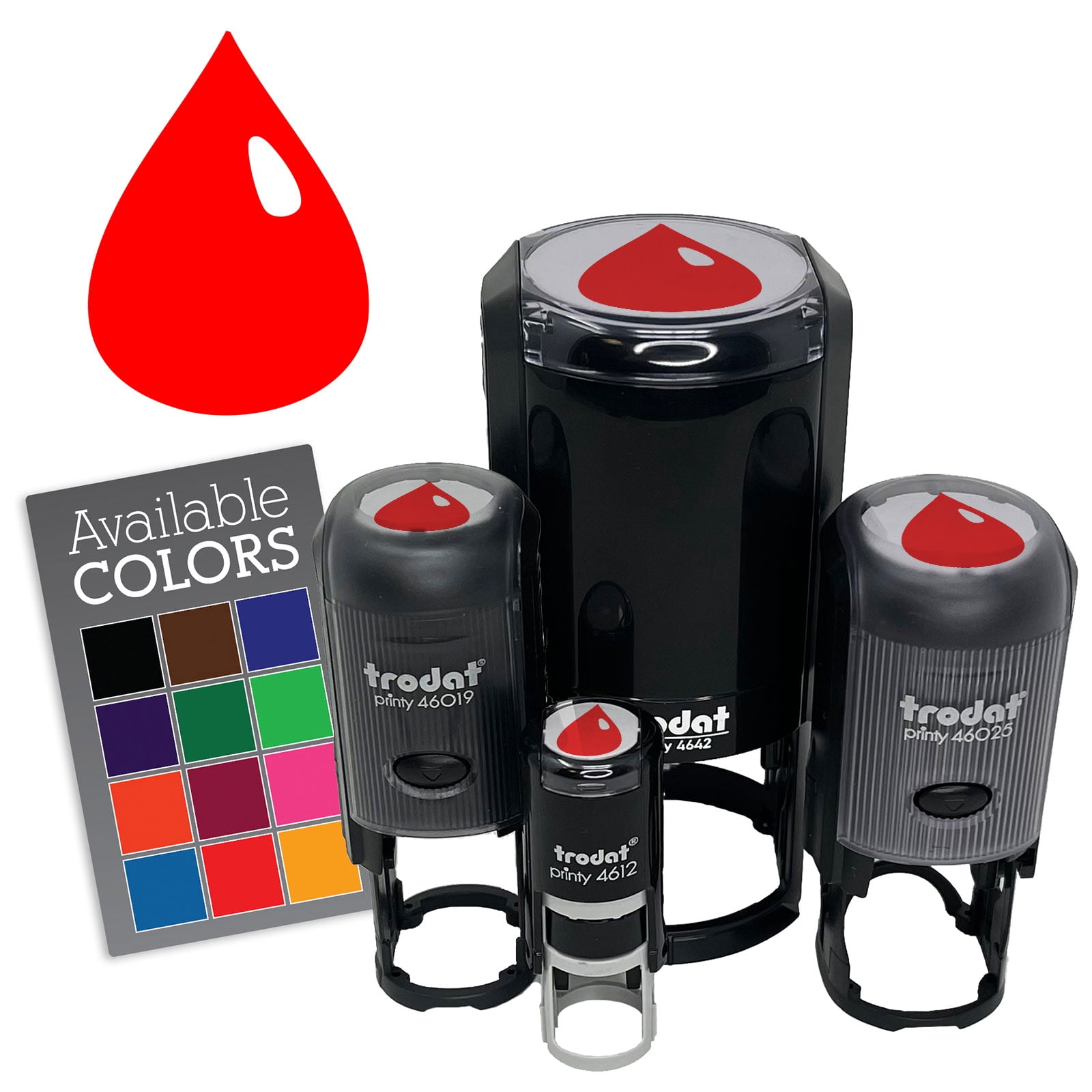 Dark Droplet Water Ink Liquid Self-Inking Rubber Stamp for Stamping Ink Stamper Crafting Planners - 1 Inch Medium - Brown Ink