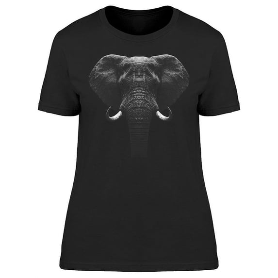 Dark Elephant Head T-Shirt Women -Image by Shutterstock, Female 3X-Large