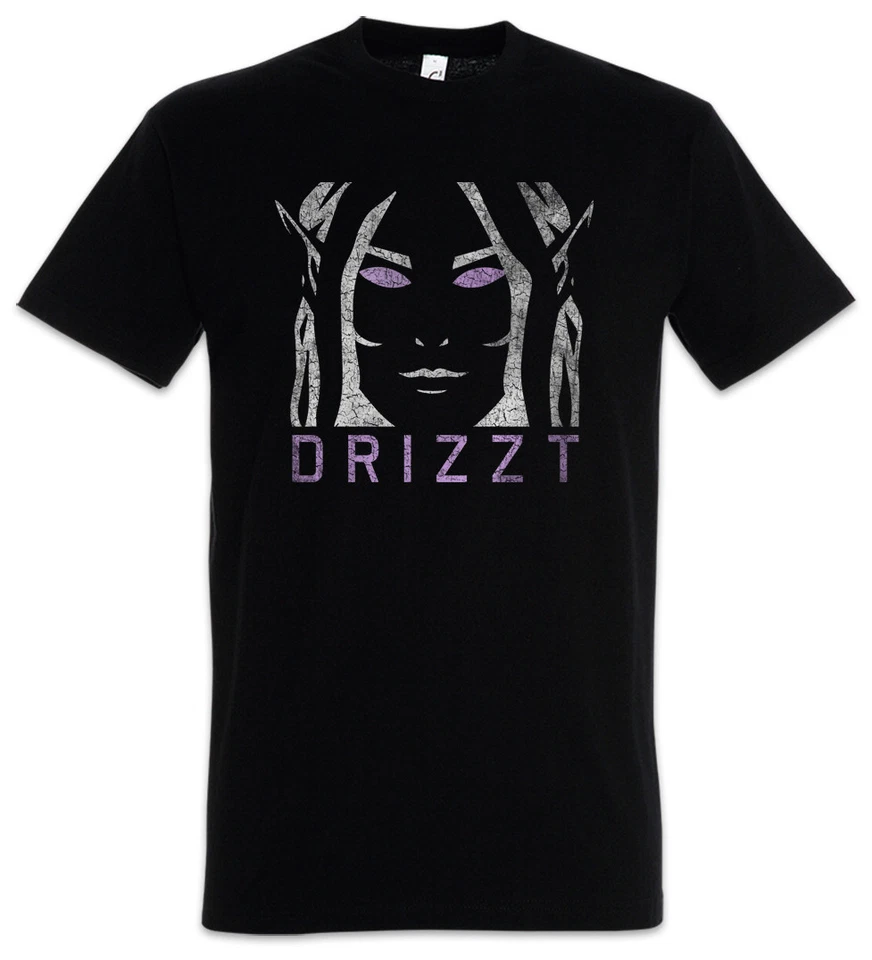 Dark Elf Face T-Shirt The Legend Drow of the Drizzt Dark Elf Trilogy Do'Urden