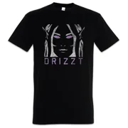Dark Elf Face T-Shirt The Legend Drow of the Drizzt Dark Elf Trilogy DoUrden