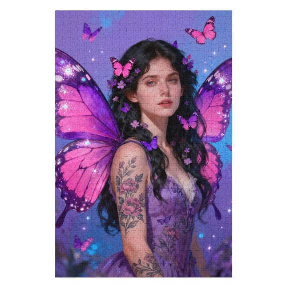 Dark Elf Wings Jigsaw Puzzles for Adults 1000 Pieces,Charming Devil Jigsaw Puzzle Art 30x20 Inches Colorful DIY Magic Elves Puzzles for Home Decoration, Family Puzzle Perfect for Game Nights