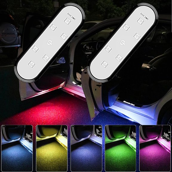 Dark Environment 7 Color Car Interior Lights,Car Interior Lights,Led Interior Car Light Touch Type,Reading,USB Car Light Decor (2 PCS)