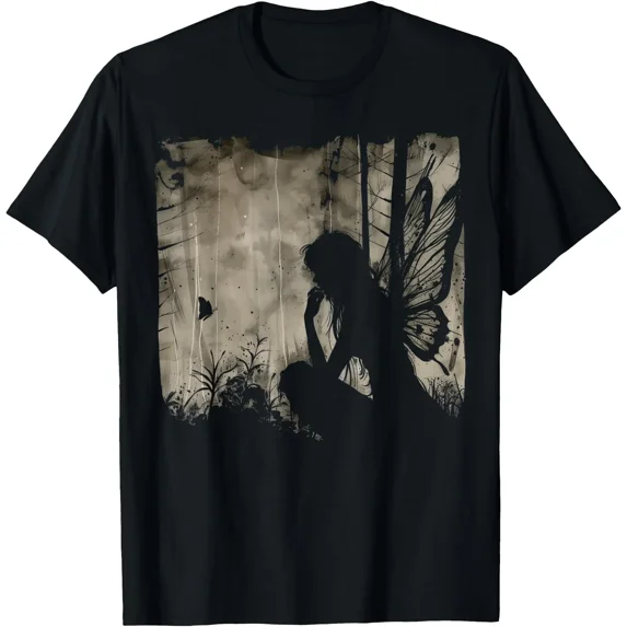 Dark Fairycore Fairy Art Grunge Butterfly Alt Goth Aesthetic T-Shirt ...