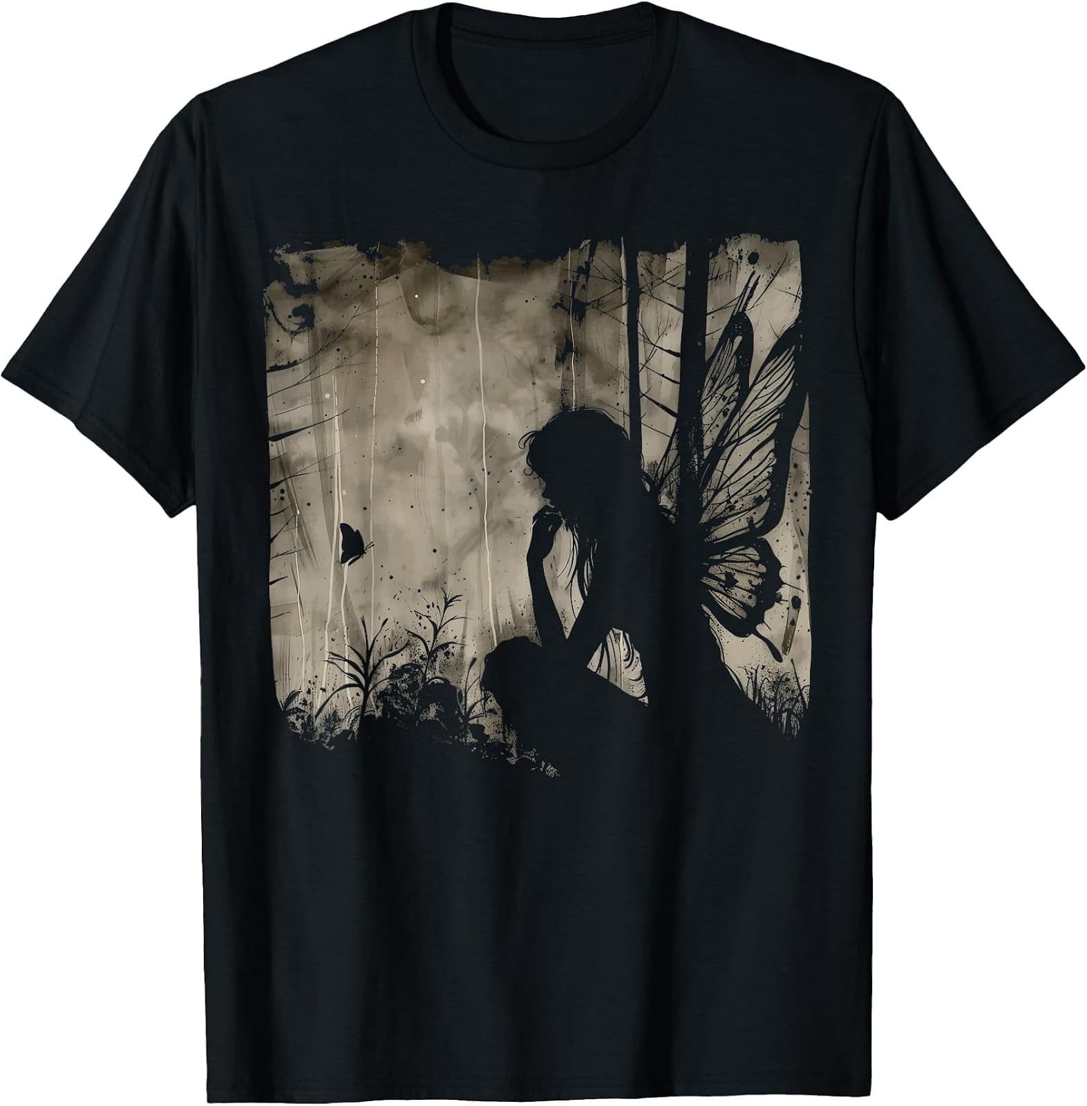 Dark Fairycore Fairy Art Grunge Butterfly Alt Goth Aesthetic T-Shirt ...