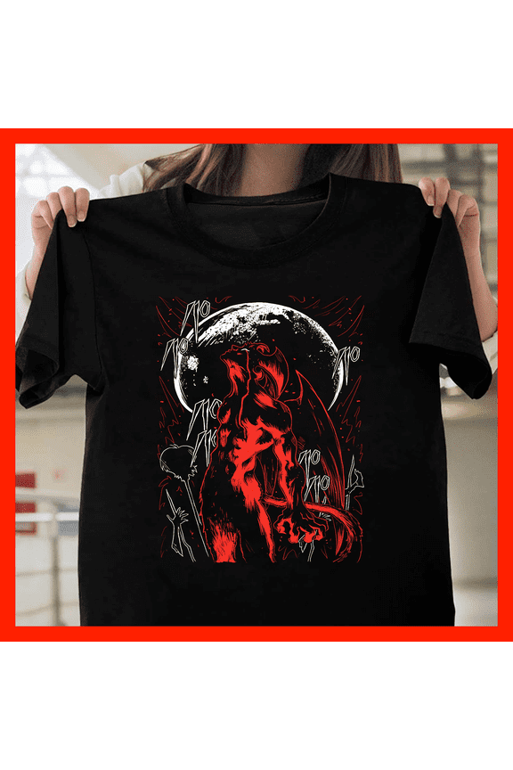 Dark Fantasy Demon Moon Anime Manga Style T-Shirt - JoJo Inspired Action Art F1462, for men and women, Inclusive Sizing to 5XL