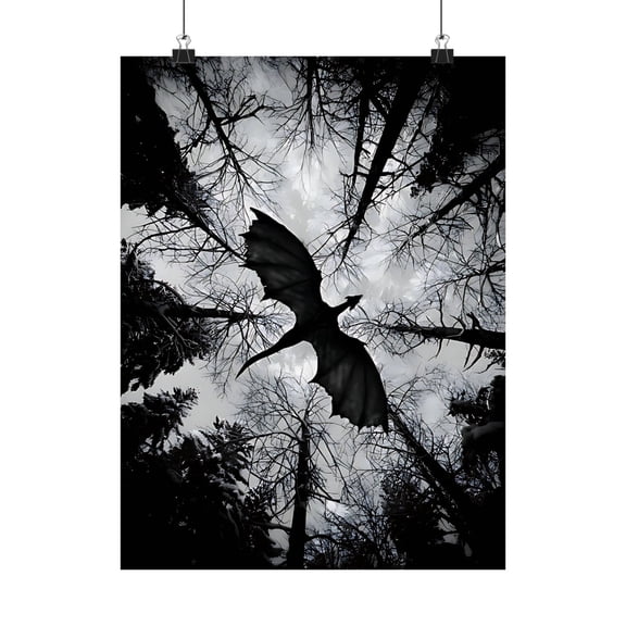 Dark Fantasy Dragon Wall Art, Gothic Sci Fi Wall Art
