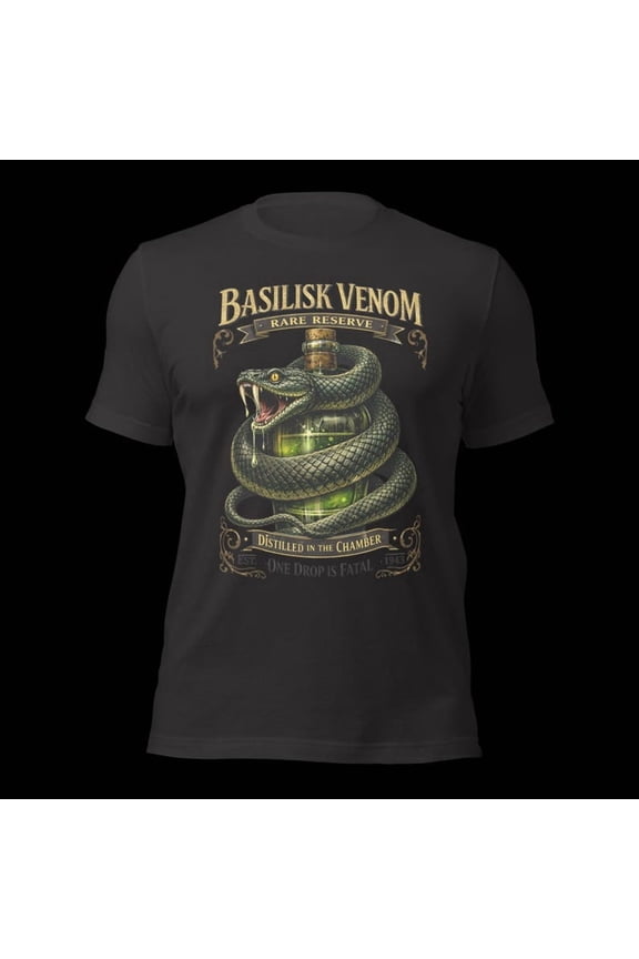 Dark Fantasy Snake Graphic T-Shirt, Venom Theme Tee, Mystic Creature Shirt, Unisex Cotton Casual Graphic Tee Gothic Style Gift