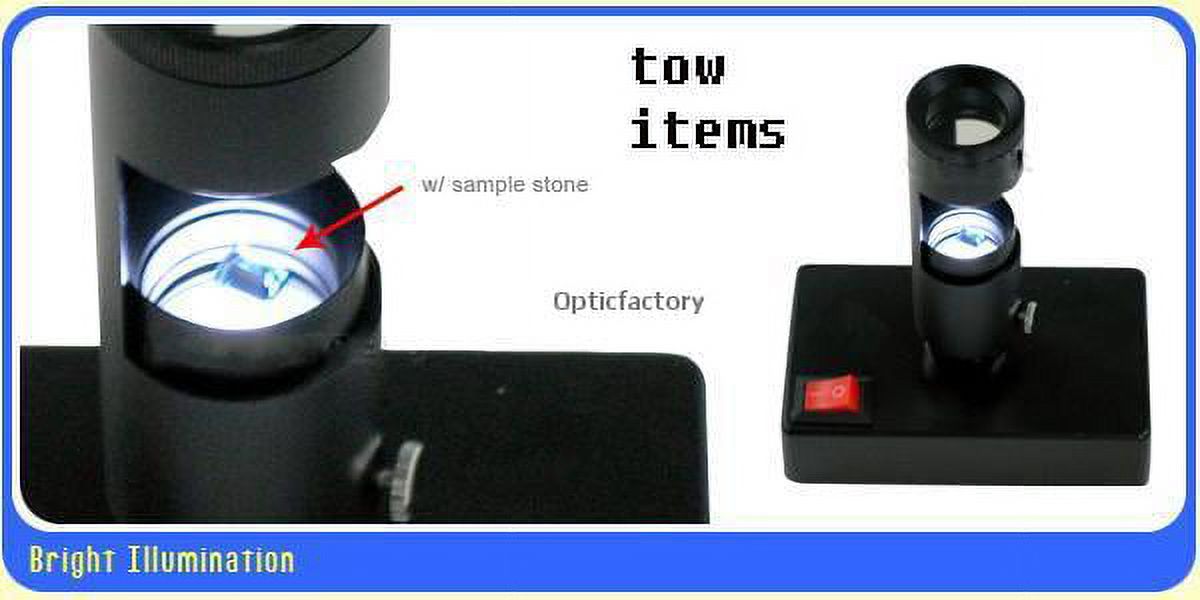 Dark Field 10x Loupe with Desktop Light Darkfield Gem