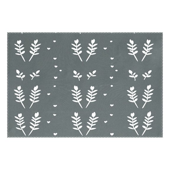 Dark Floral Pattern 12x18in Heat-Resistant Non-Slip Place Mat, Durable and Wrinkle-Resistant