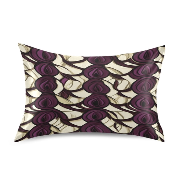 Dark Floral Pattern Satin Pillowcase 20''x40'' Double-Sided Print Soft Wrinkle Resistant