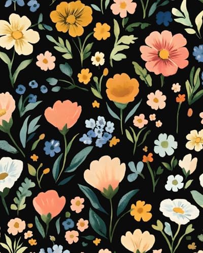 Dark Floral Peel and Stick Wallpaper Boho Green Leaf Contact Paper Pink ...