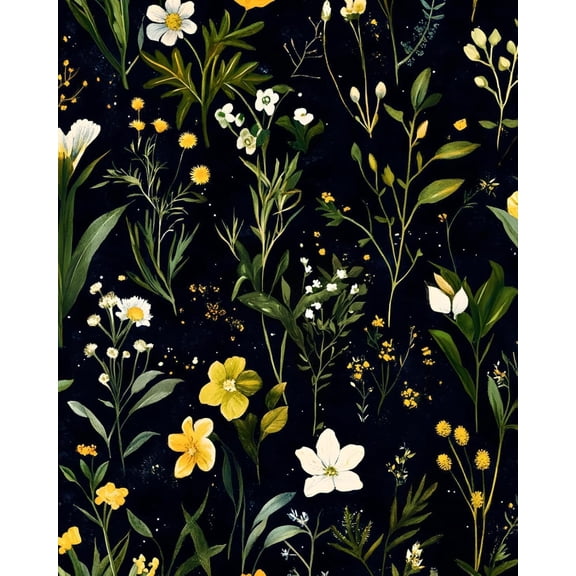 Dark Floral Peel and Stick Wallpaper Vintage Green Leaf Contact Paper Blue Flower Wall Mural Home Vinyl Waterproof Self Adhesive Removable Renter Friendly Wall Paper 17.5" x 118"