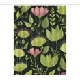 thumbnail image 1 of Dark Floral Seamless Pattern Vibrant Plants Shower Curtain , Enchanted Forest Scenic Bathroom Decor Sets, Waterproof Fabric with Hooks, 1 of 7