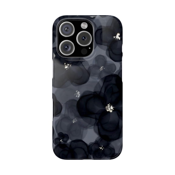 Dark Floral Tough Case for Apple iPhone, Dual-Layer Protective Cover