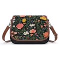 thumbnail image 1 of Dark Floral Vibrant Painted Blooms Vintage Crossbody Bag For Women Medium Leather Hobo Bags Shoulder Bag Classic City Leather Satchels, 1 of 8