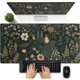 thumbnail image 1 of Dark Flower Desk Mat Floral Plants Mouse Pad, Aesthetic Wildflowers Large Gaming Mousepad Desk Pad, XXL Keyboard Mouse Mat Full Desktop Mat Women Office Desk Accessories Cover Mat 31.5"x15.75", 1 of 6