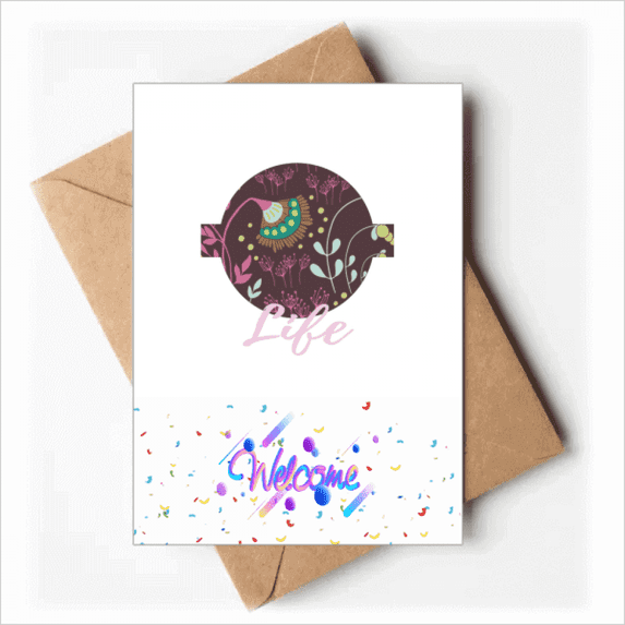 Dark Flower Paint Art Deco Fashion Welcome Back Greeting Cards Envelopes Blank