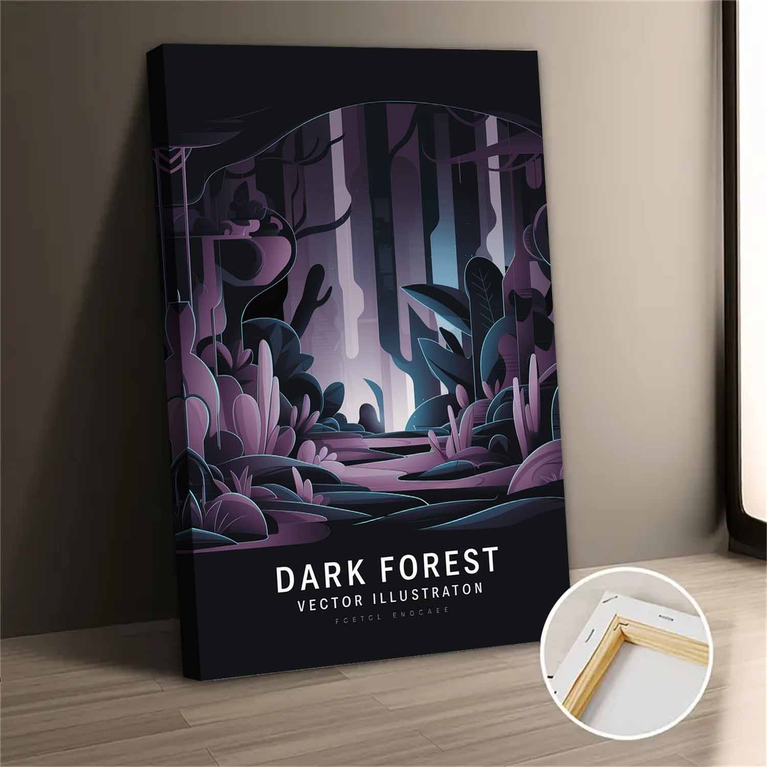 Dark Forest Abstract Canvas Wall Art Print For Bedroom Living Room ...
