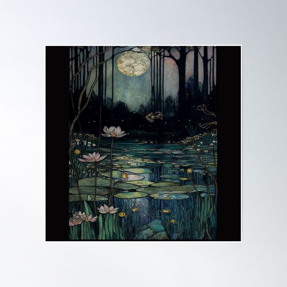 Dark Forest Aesthetic Poster Wall Art, Modern Wall Decor, 16x16 UNFRAMED