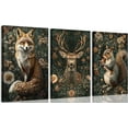 thumbnail image 1 of Dark Forest Animal Canva Wall Art Vintage Fox Deer Squirrel Painting Picture Wall Decor Victorian Gothic Botanical Flower Poster Print Artwork for Living Room Bedroom Home Decoration, 1 of 6