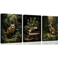 thumbnail image 1 of Dark Forest Animal Canvas Wall Art Vintage Fox Rabbit Books Painting Picture Wall Decor Victorian Gothic Botanical Flower Poster Print Artwork for Living Room Bedroom(only canvas), 1 of 6