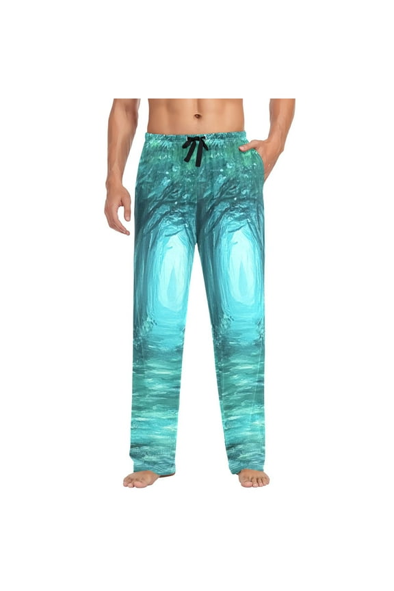 Dark Forest Trail Mens Cotton Pajama Pant Sleep and Lounge Bottons with Pockets