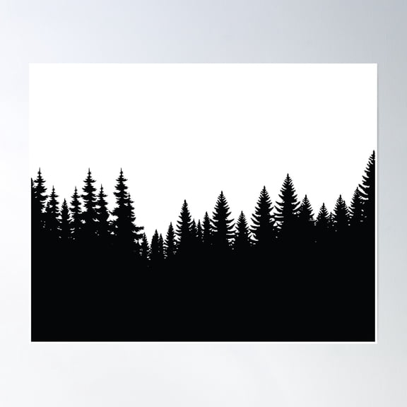 Dark Forest Vector Art Poster Wall Art, Modern Wall Decor, 16x24 UNFRAMED