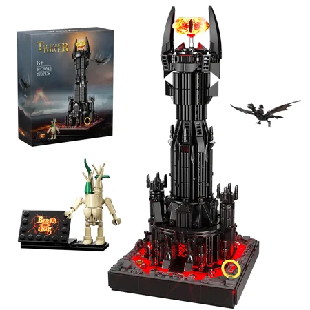Dark Fortress Tower Building Blocks Sets with LED Lights,778 Pcs Fantasy Castle Medieval Dark Tower Model Toys Christmas Gifts for Adults and Kids