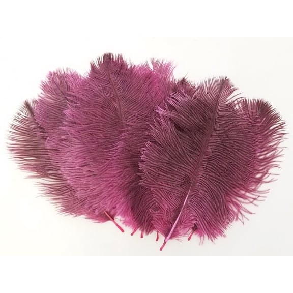 Dark Fuchsia Mini Ostrich Craft Feathers 5-8 Inch per 25