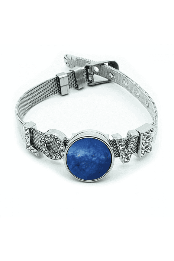 Dark Galaxy Blue Stars Clouds Bracelet Wristband Crystal Love Adjustable Bangle