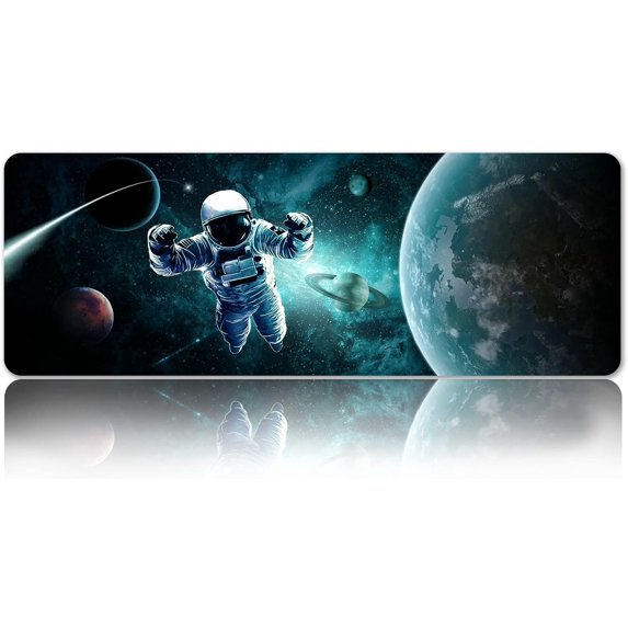 Dark Galaxy Stars Gaming Mouse Pad XL, Space Clouds Large Mousepad Office Decor Desk Mat, Non-Slip Rubber Base Keyboard Mouse Mat, 31.5 x 11.8 Inch