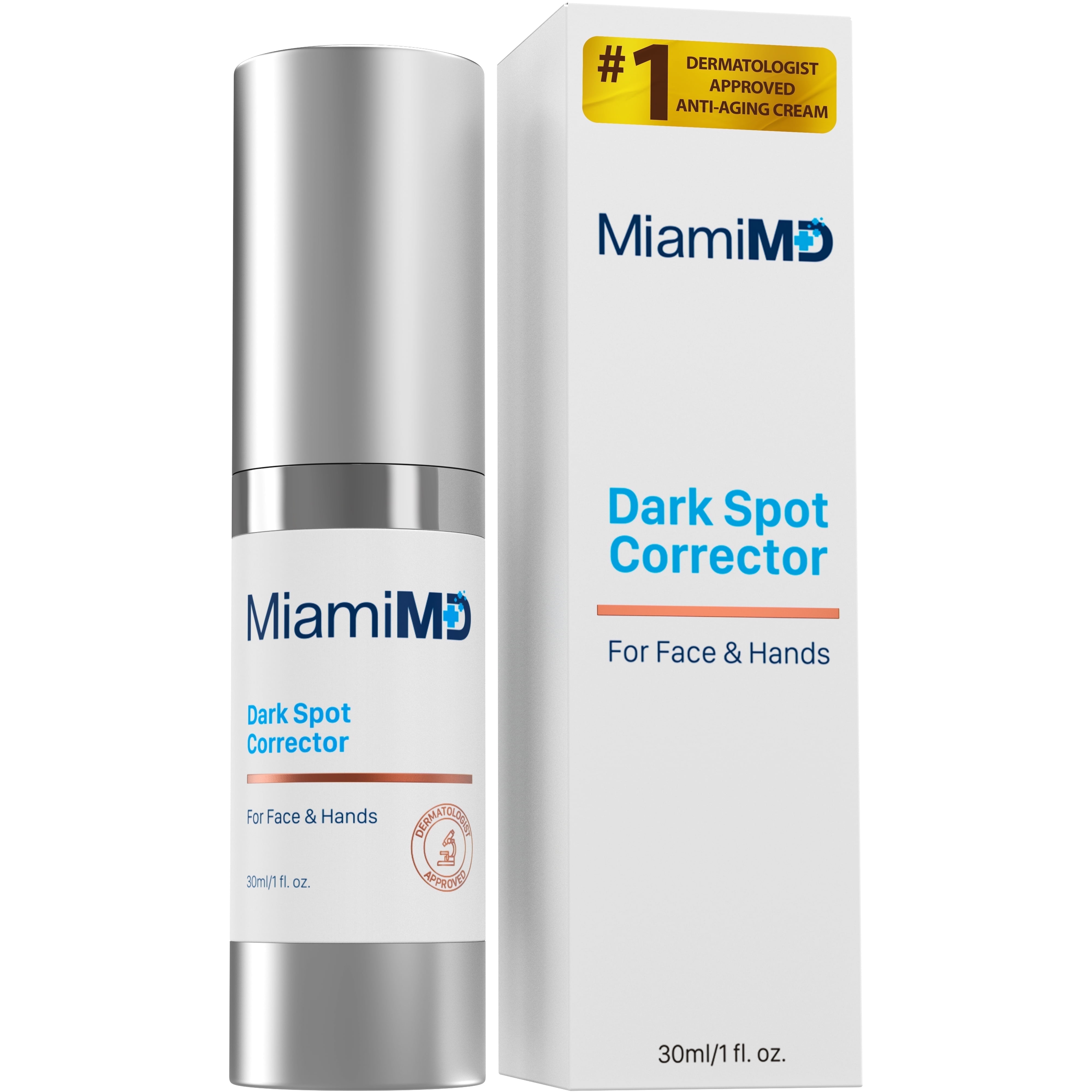 MiamiMD Dark Glow Renewal Corrector Serum For Face, Body & Hands - Anti Aging Cream & Age Spot Remover For All Skin