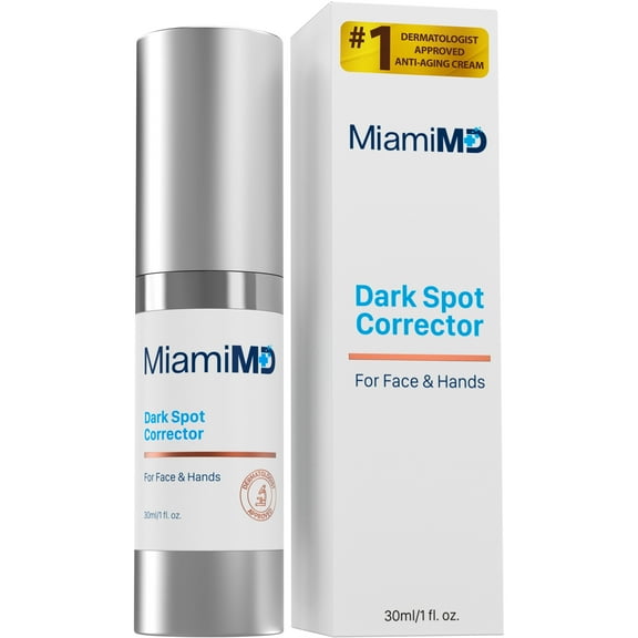 MiamiMD Dark Glow Renewal Corrector Serum For Face, Body & Hands - Anti Aging Cream & Age Spot Remover For All Skin