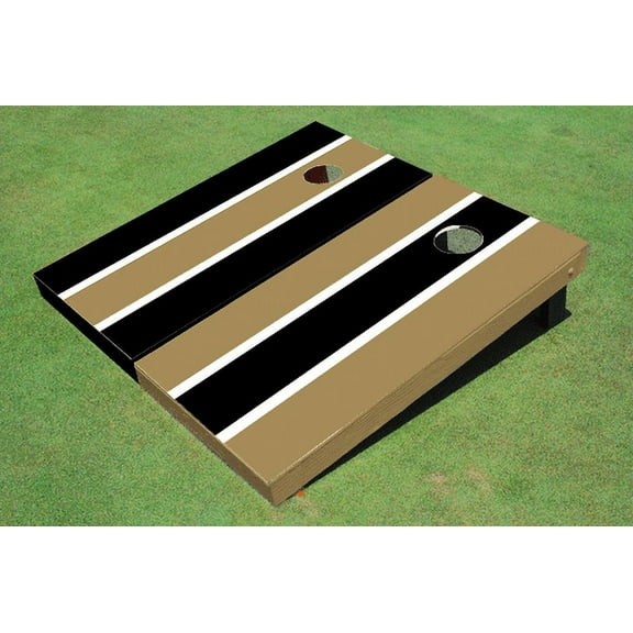 Dark Gold And Black Alternating Long Stripe Set