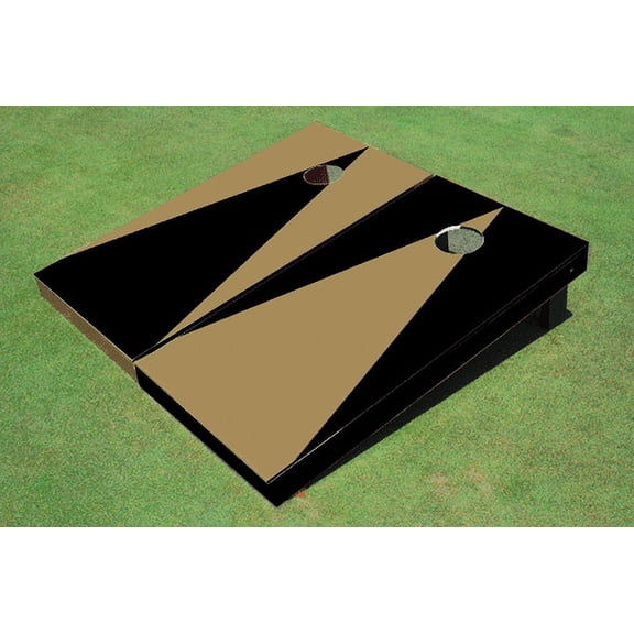 Dark Gold And Black Alternating No Stripe Triangle Set