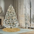thumbnail image 1 of Dark Gold Christmas Tree Skirt, ZROBM 48 inches Round Christmas Tree Skirt for XMAS Party Christmas Tree Decoration, 1 of 6