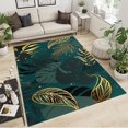 thumbnail image 1 of Dark Gold Green Leaf Area Rugs, Nordic Minimalist Indoor Non Slip Rugs, Carpet For Living Room Bedroom Dining Room Farmhouse 4 x 6ft, 1 of 6