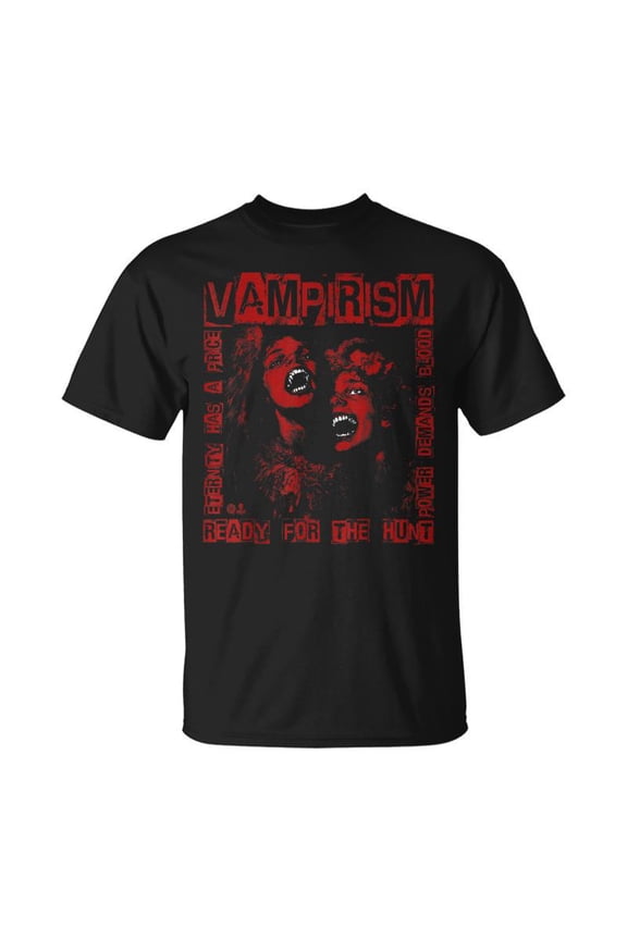 Dark Gothic Black And Red Vampire Emo Y2k Grunge Punk Goth TShirt