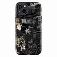thumbnail image 1 of Dark Gothic Collage Phone Case, Black Aesthetic iPhone Cover with Skeletons, Roses & Vintage Quotes, Moody Grunge Style for iPhone 16 15 14 13 12 11 Pro Max, 1 of 6