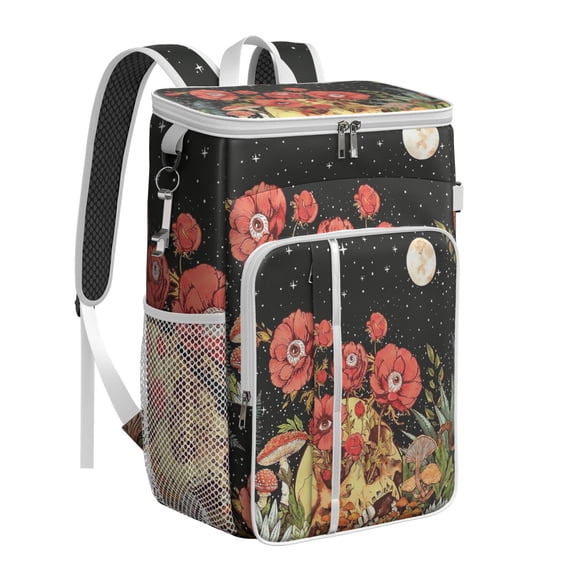 Dark Gothic Cooler Backpack - Solar Eclipse & Astral Constellation Design, 20L Insulated Lunch Backpack for Men, Women, College Students