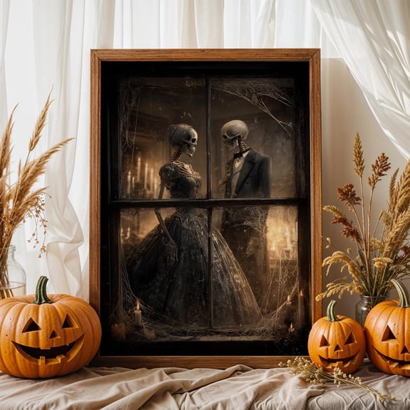 Dark Gothic Couple Poster, Victorian Dance Wall Art Poster, For Gothic Lovers, Unframed Poster Size 12x18