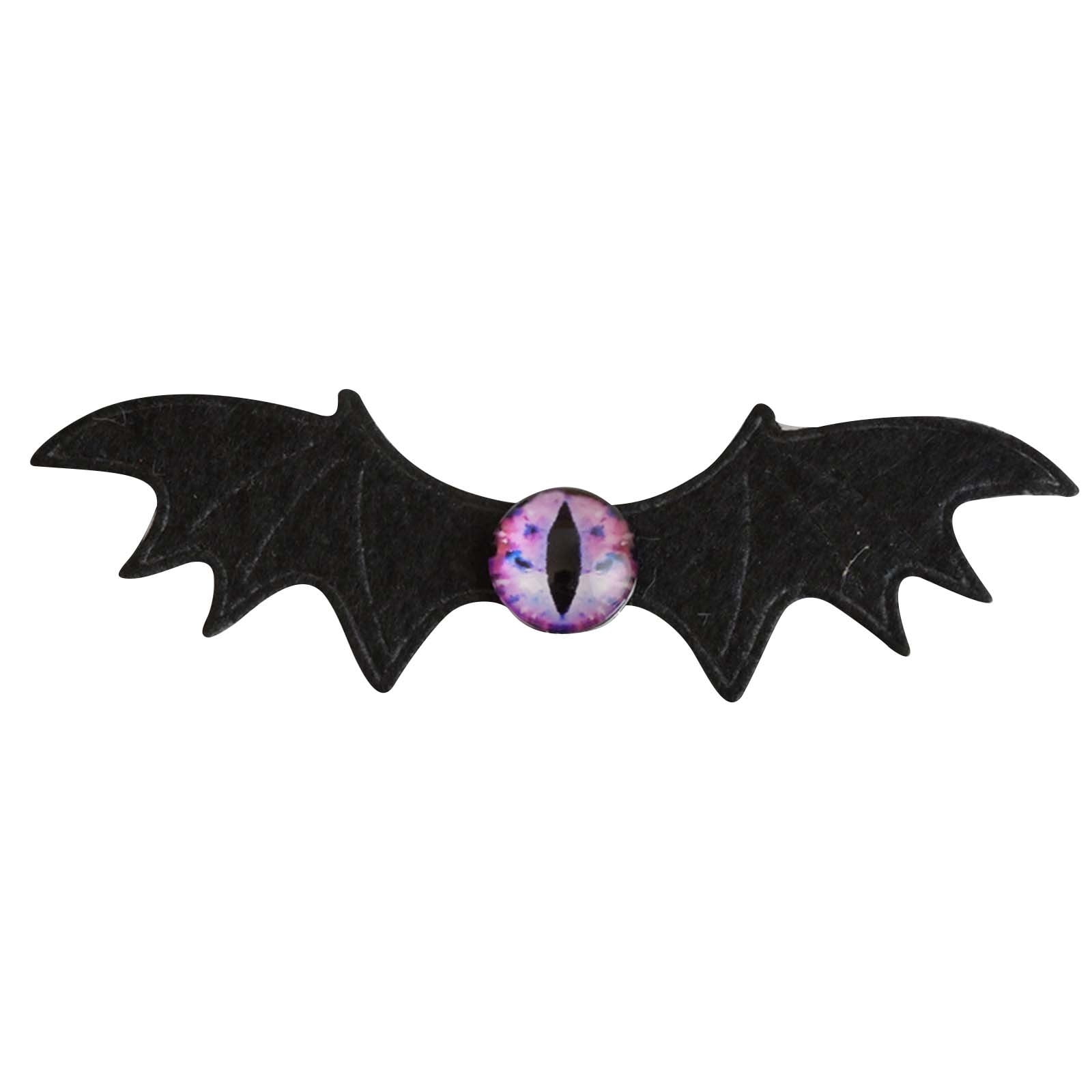 Dark Gothic Devil Eyes Bat Wings Hair Clips Edge Hairpin Kids Adult