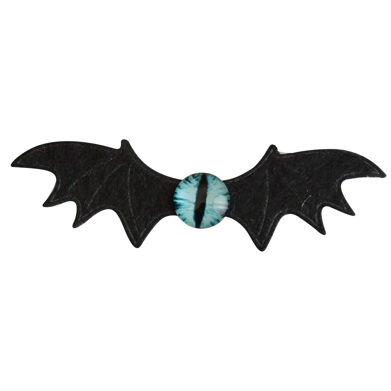 Dark Gothic Devil Eyes Bat Wings Hair Clips Edge Hairpin Kids Adult