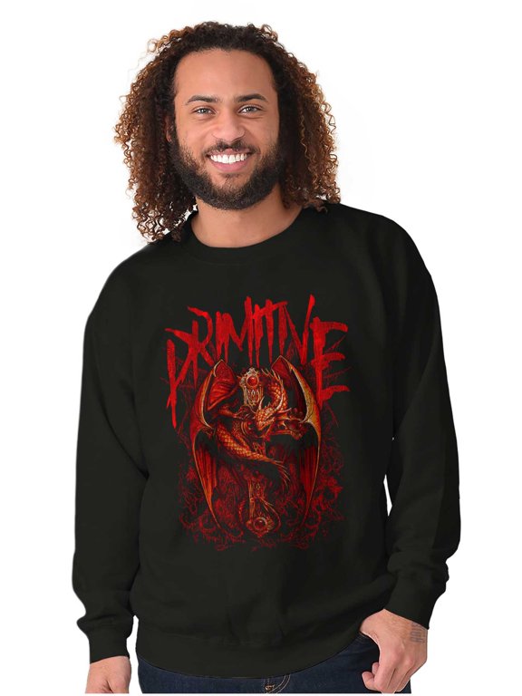 Dark Gothic Primitive Fantasy Dragon Graphic Pullover Crewneck Sweatshirt Brisco Brands S
