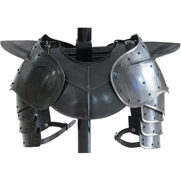 Dark Gothic Steel Gorget Neck Armor And Pauldron