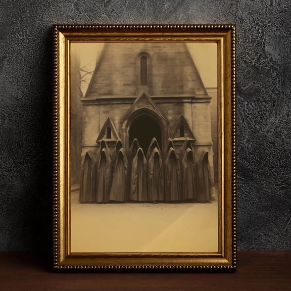 Dark Gothic Wall Art Print Vintage Cemetery Scene Occult Inspired Aesthetic Decor for Room Interior Style Size 24x36 Unframed Poster