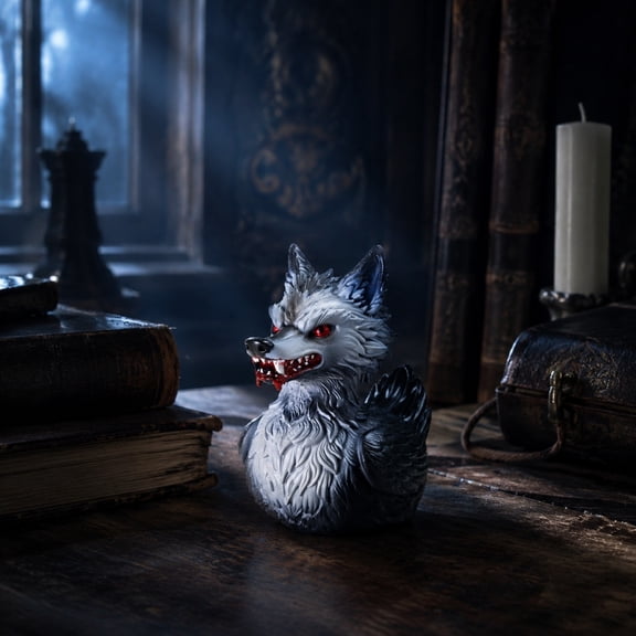 Dark Gothic Werewolf Figure, Horror Wolf Face Decor Ferocious Head Carving Textured Details Fade Proof, Spooky Tabletop Collectible Figurine for Desks Mantels Halloween Party Layout